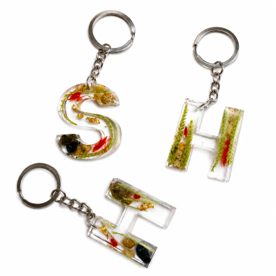 Handmade Resin Alphabet Key Ring