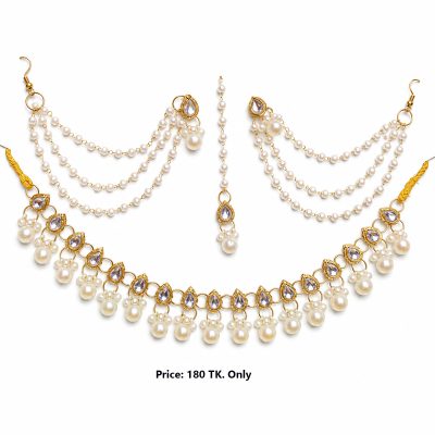 Pearl & Golden Design Jewelry Set