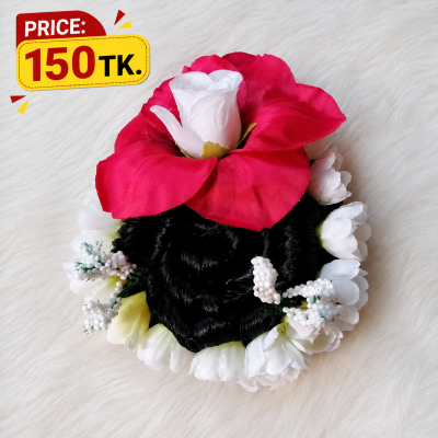 জবা বেলীর স্টাইলিশ খোঁপা – Floral Hair Bun