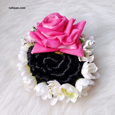 গোলাপ বেলি ফুলের খোঁপা | Rose & Belly Flower Hair Bun